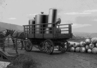 Historisches Bild Transport Slawinski Kessel Pferdekutsche